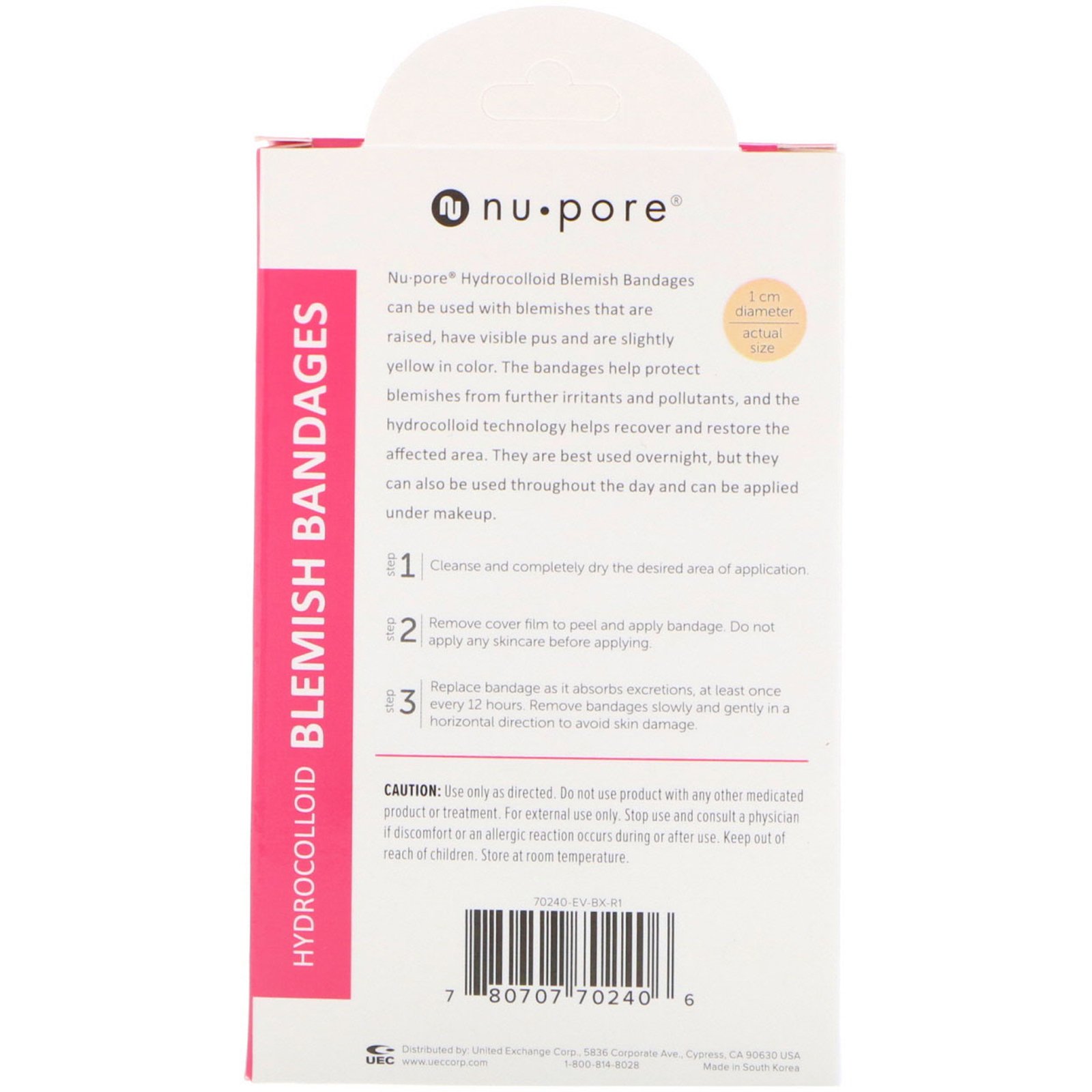 Nu-Pore, Hydrocolloid Blemish Bandages for Raised, Yellow Blemishes, 20 Bandages - Imagem 2