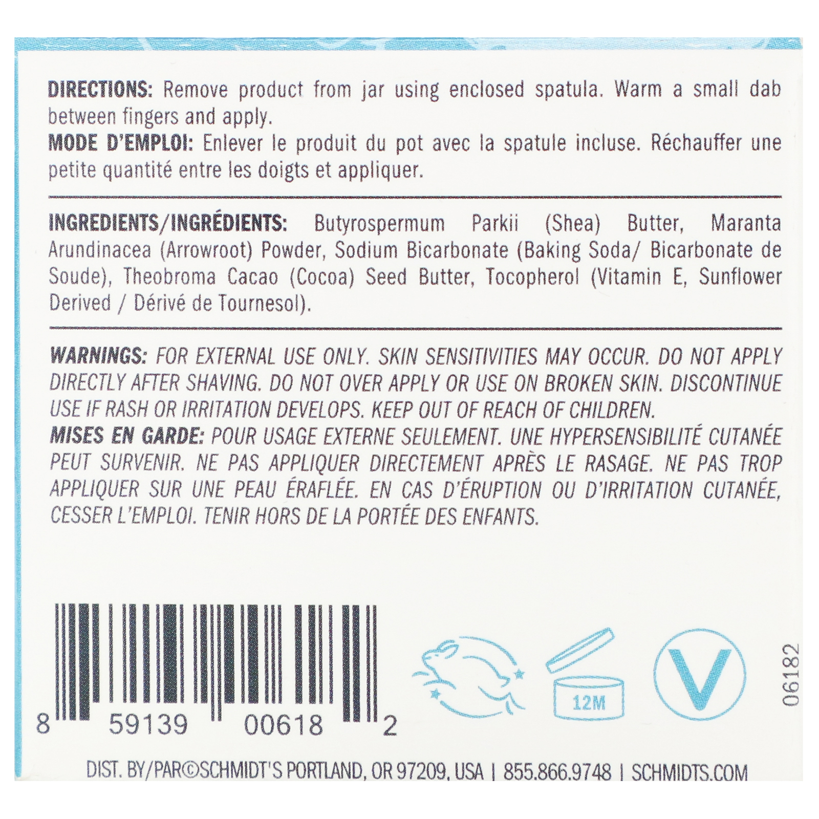 Schmidt's Naturals, Frasco de Desodorante Natural, Sem Perfume, 56,7 g (2 oz) - Imagem 2
