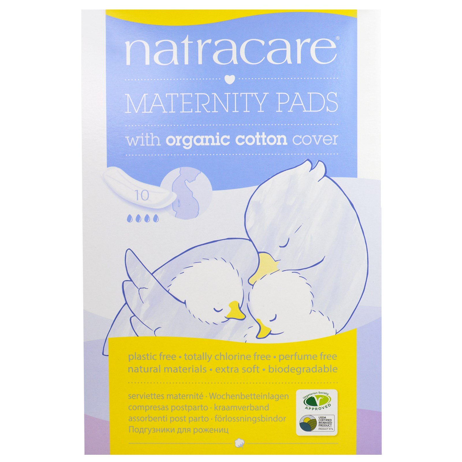 Natracare, New Mother, Forro de Algodão Orgânico, Natural Maternity Pads, 10 Almofadas
