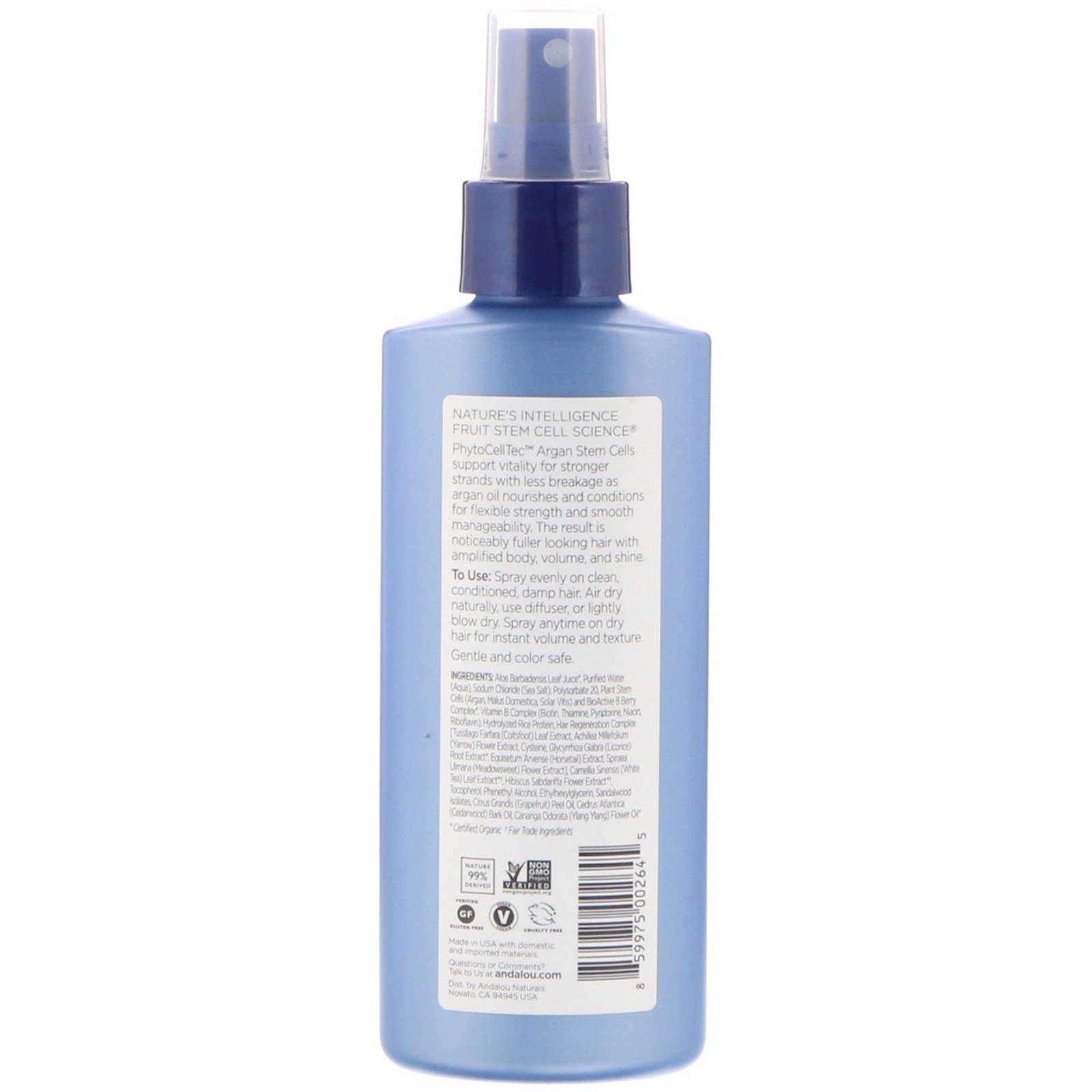 Andalou Naturals, Spray de Adensamento Células Tronco de Argan, Anti-idade, 6 fl oz (178 ml) - Imagem 2