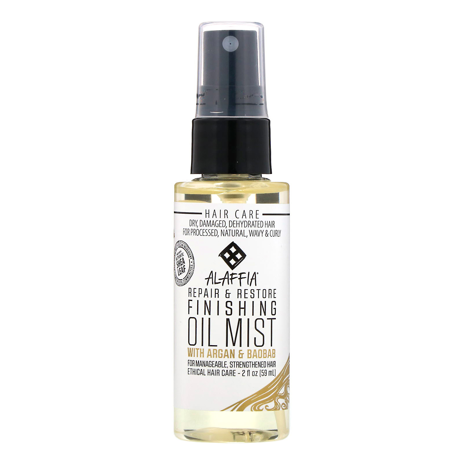 Alaffia, Repair & Restore, Mist de Finalização em Óleo com Argan e Baobá, 59 ml (2 oz)