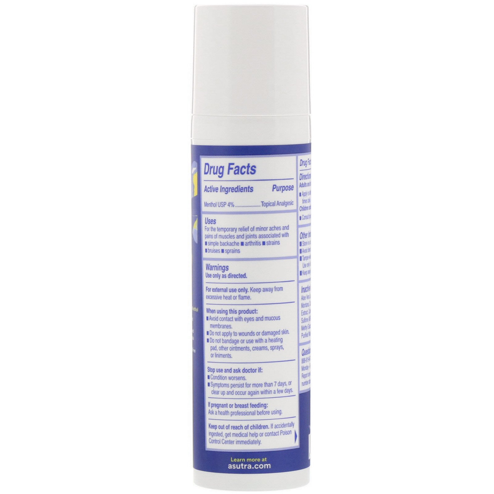 Asutra, Ease Your Pain, Temporary Pain Relief Cream, 3 oz (85 g) - Imagem 2