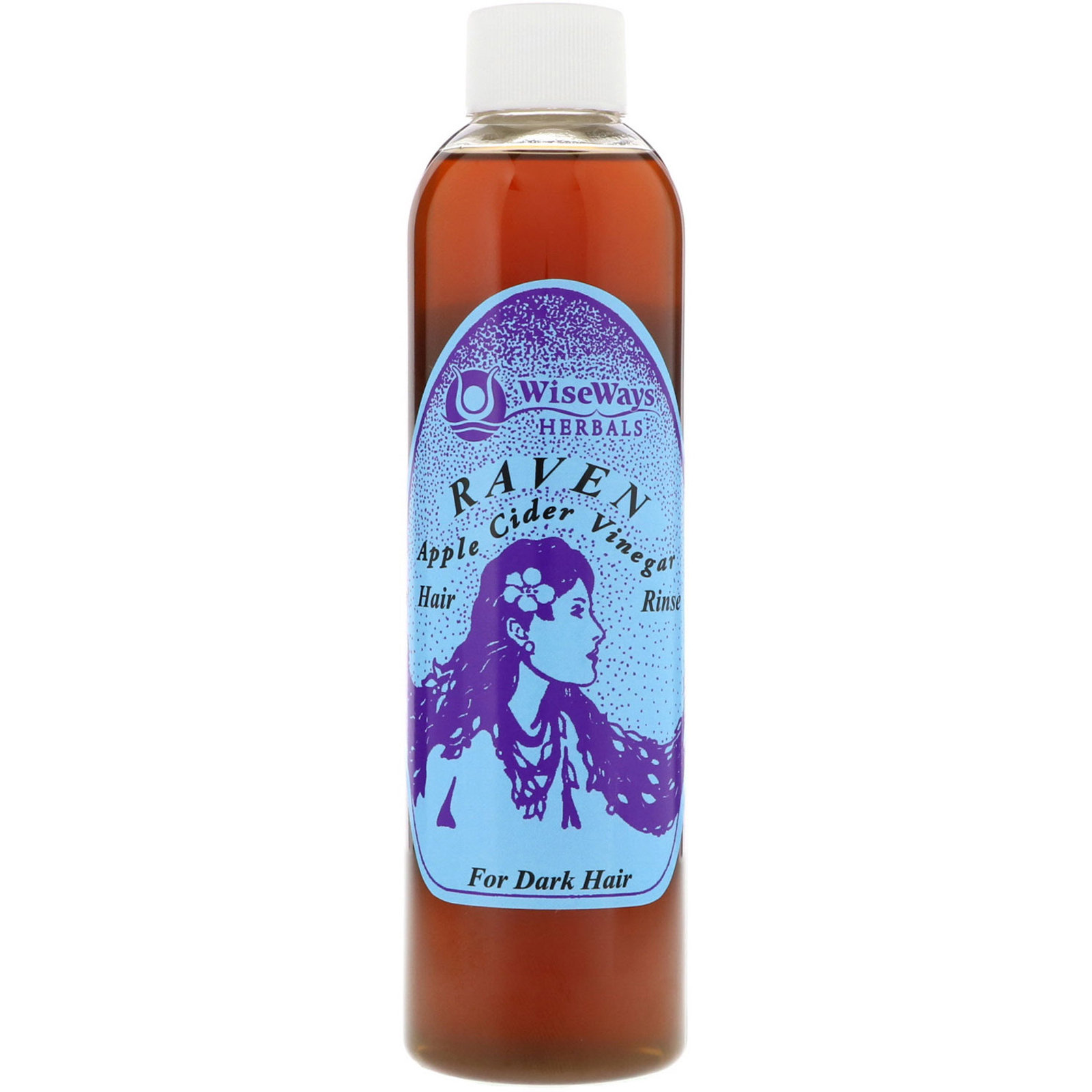 WiseWays Herbals, Raven, Vinagre de Sidra para Lavar o Cabelo, Para Cabelos Escuros, 8 oz (236 ml)