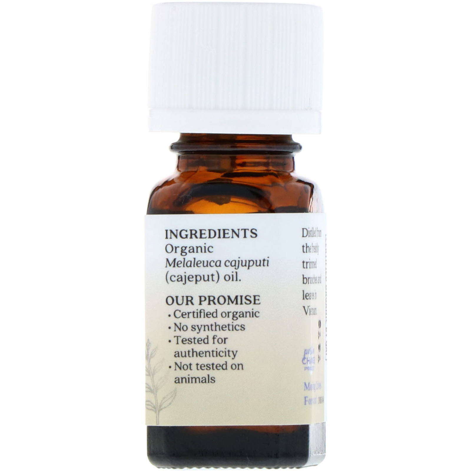 Aura Cacia, Pure Essential Oil, Organic Cajeput, .25 fl oz (7.4 ml) - Imagem 2