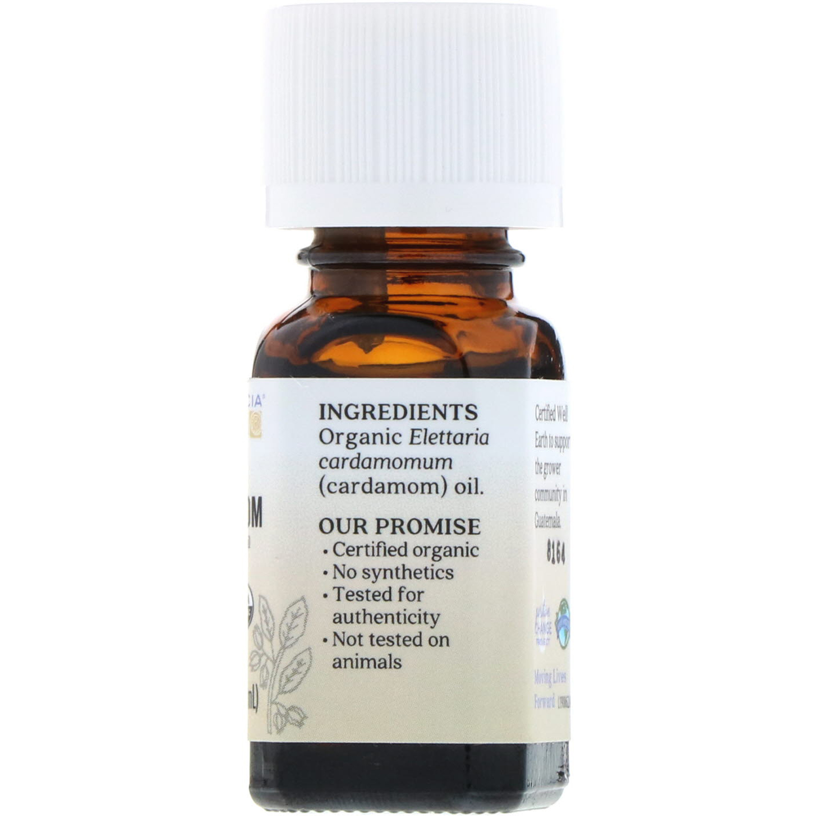 Aura Cacia, Pure Essential Oil, Organic Cardamom, .25 fl oz (7.4 ml) - Imagem 2