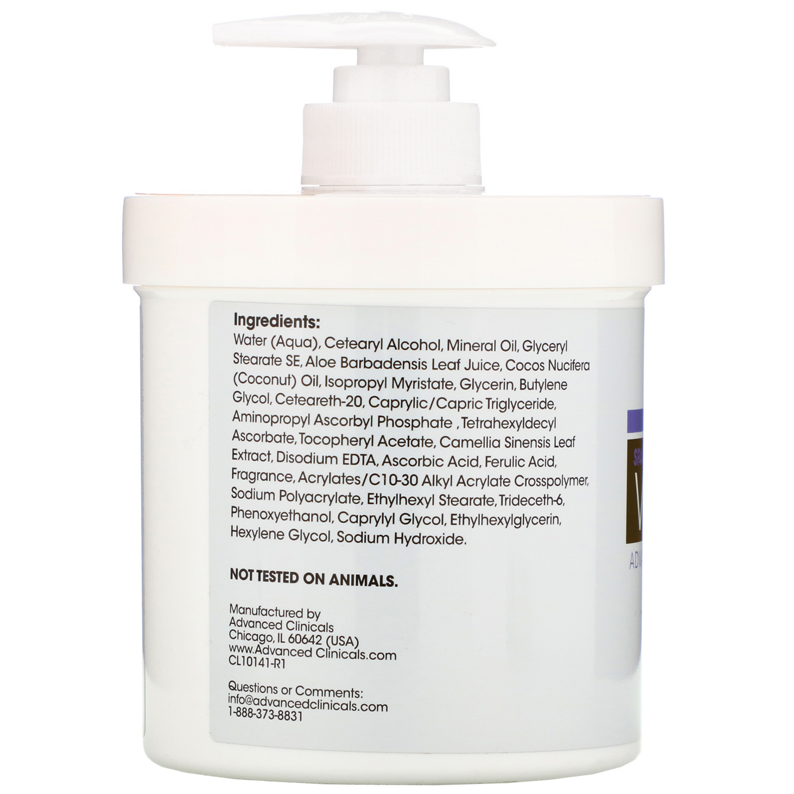 Advanced Clinicals, Vitamina C, Creme Clareador Avançado, 454 g (16 oz) - Imagem 2