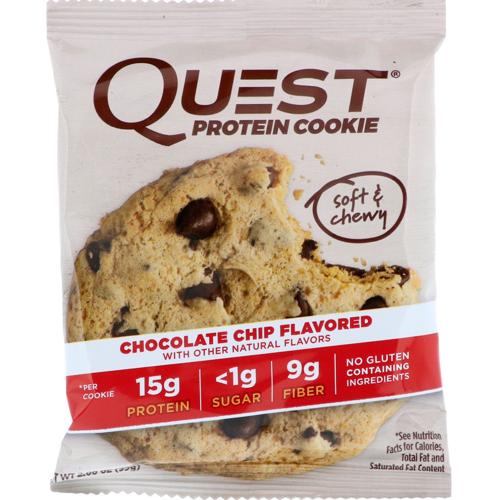 Quest Nutrition, Biscoito de Proteínas, Gotas de Chocolate, 12 Pacotes, 59 g (2,08 oz) Cada - Imagem 4