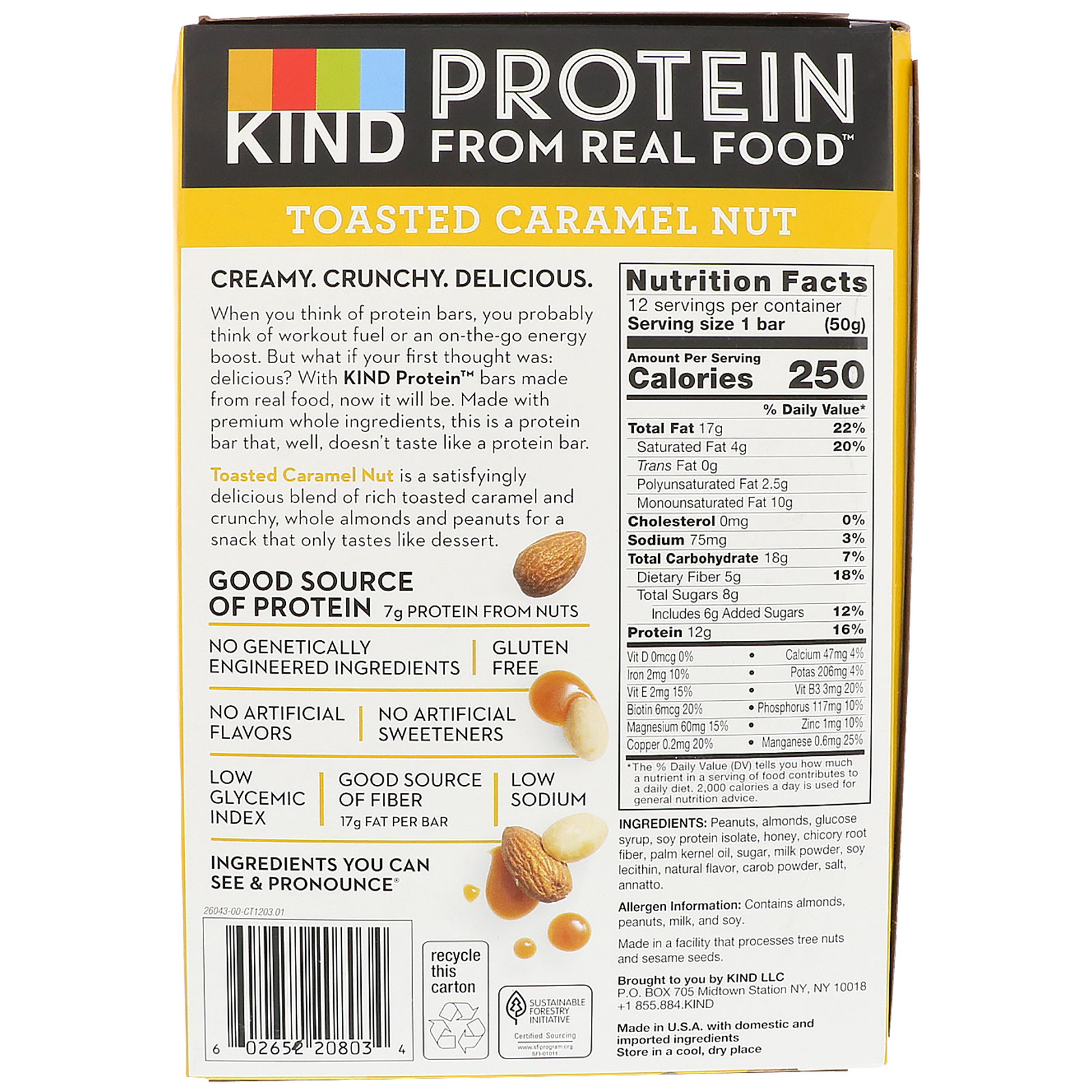 KIND Bars, Barras de Proteínas, Castanha Torrada Caramelizada, 12 Barras, 1,76 oz (50 g) Cada - Imagem 3