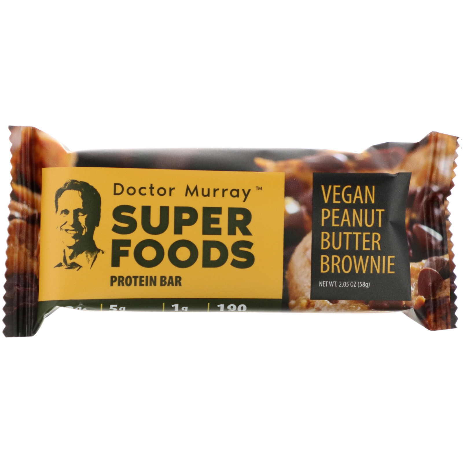 Dr. Murray's, Superfoods Protein Bars, Vegan Peanut Butter Brownie , 12 Bars, 2.05 oz (58 g) Each - Imagem 4