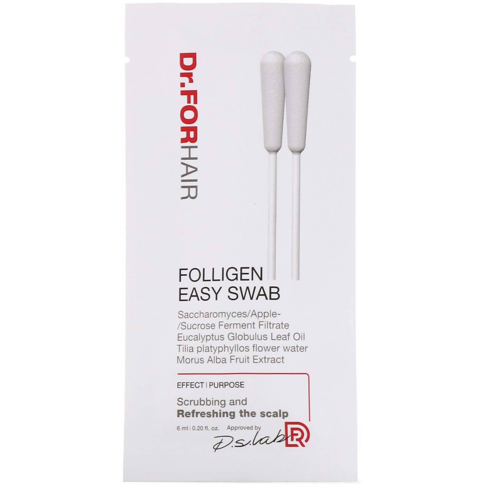 Dr.ForHair, Folligen Easy Swab, 10 Embalagens, 0,20 fl oz (6 ml)
