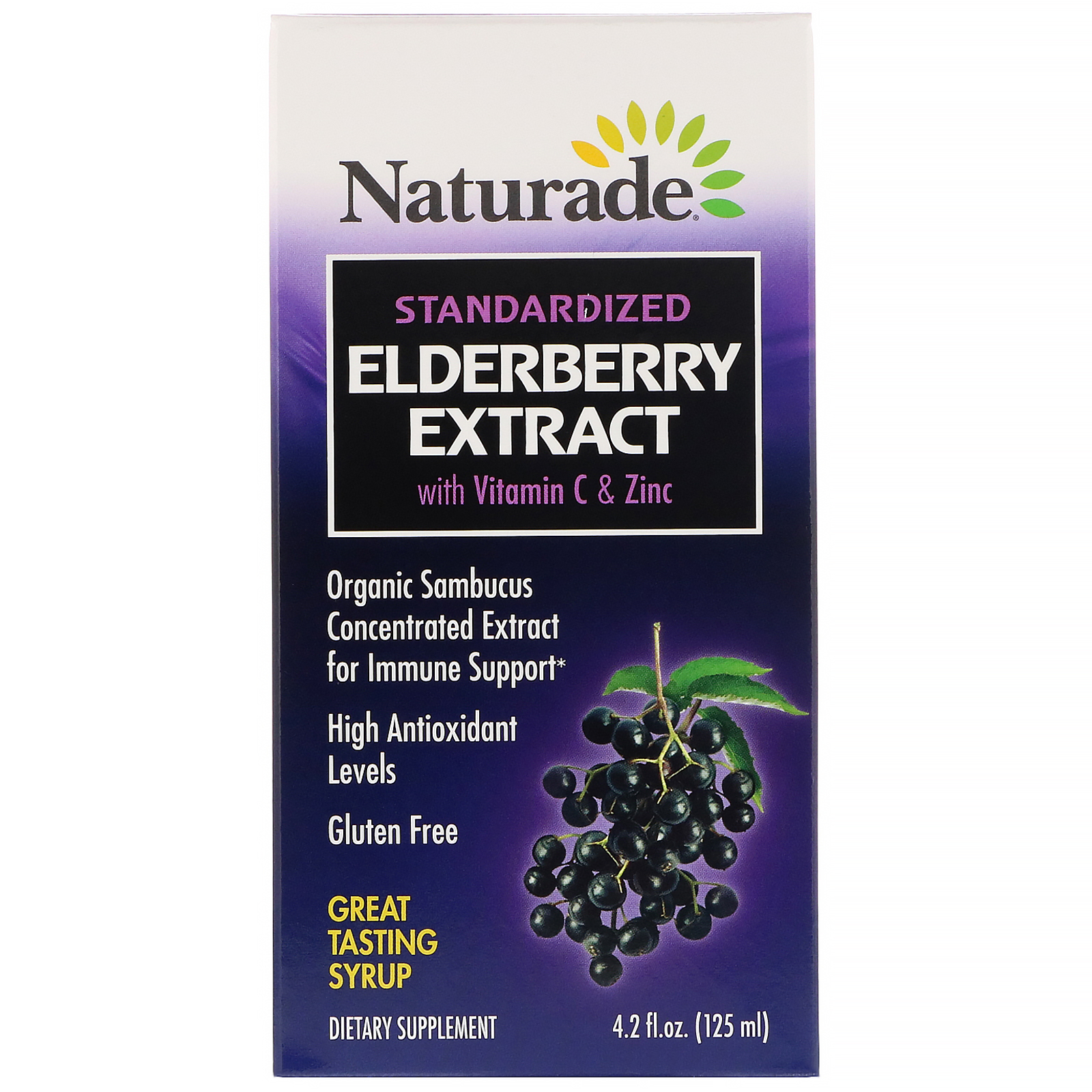 Naturade, Xarope de Extrato de Sabugueiro Padronizado com Vitamina C e Zinco, 4,2 fl oz (125 ml)
