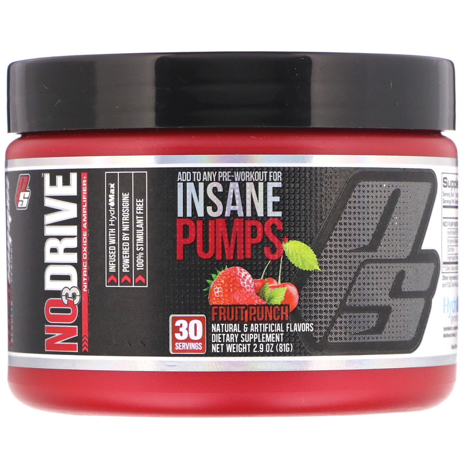 ProSupps, NO3Drive, Amplificador de Óxido Nítrico, Ponche de Frutas, 2,9 oz (81 g)