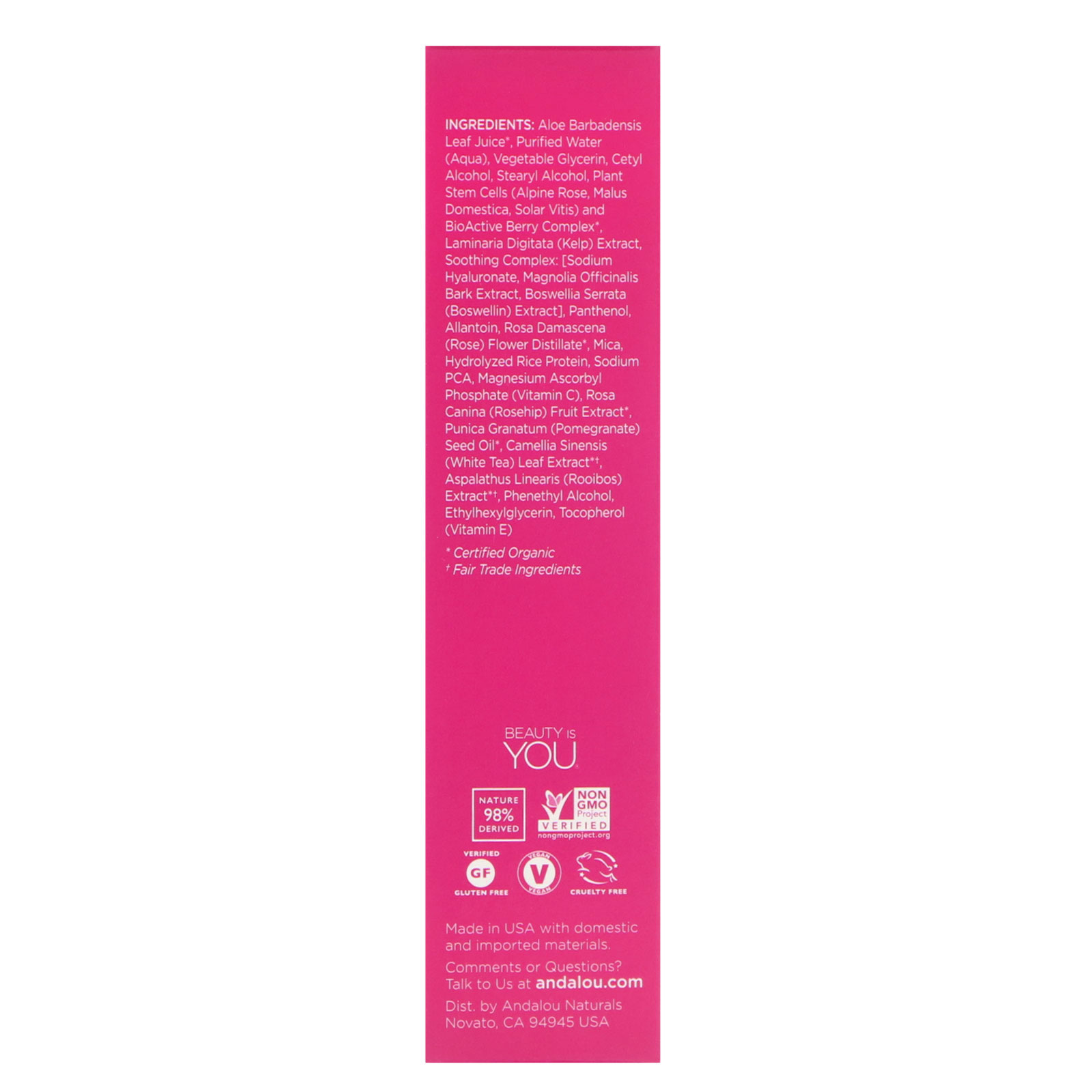 Andalou Naturals, 1000 Roses, Olhos Vivos Gel de Contorno, Sensível, 0,6 fl oz (18 ml) - Imagem 2