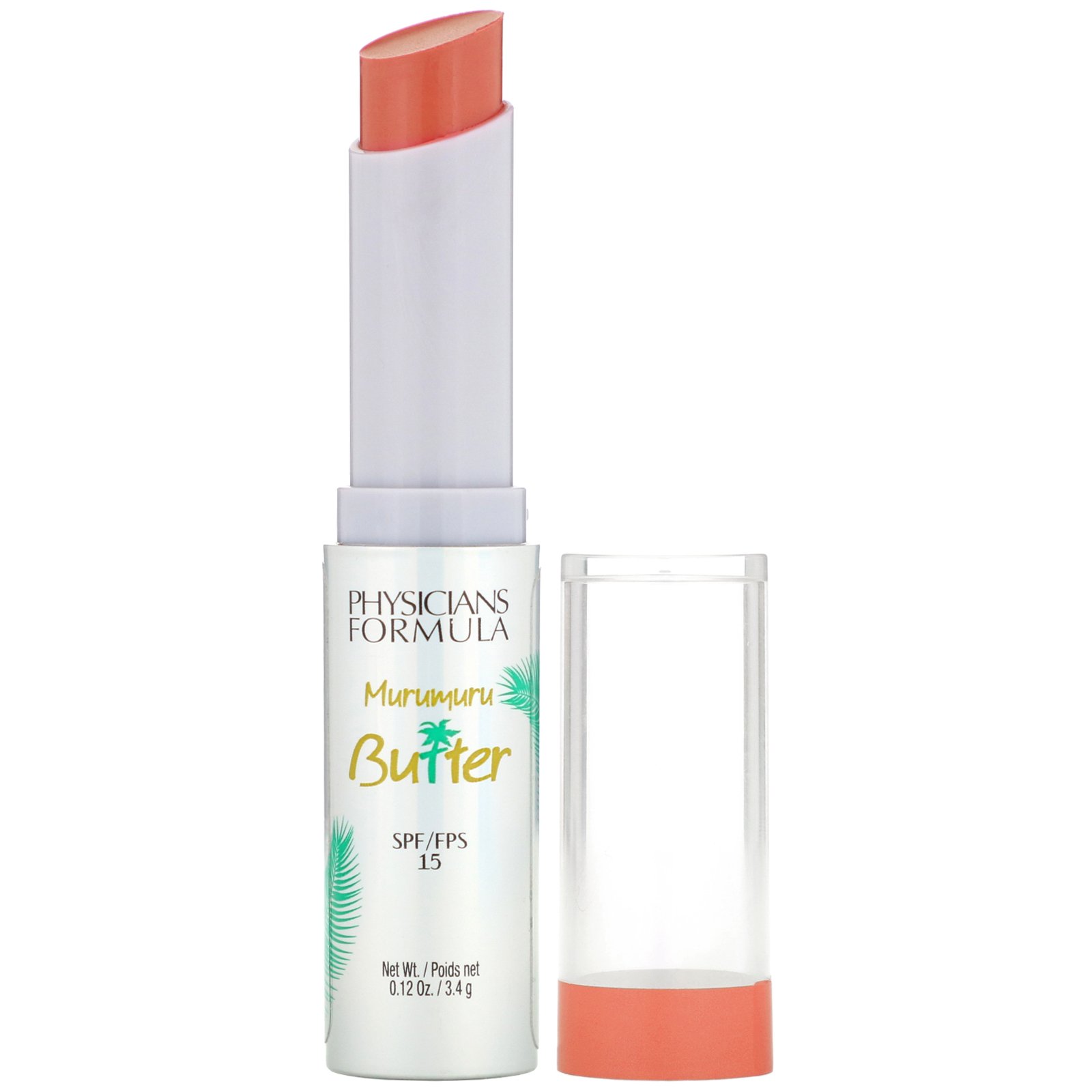 Physicians Formula, Murumuru Butter Creme Labial, SPF 15, Tomando Banho de Sol, 0,12 oz (3,4 g)