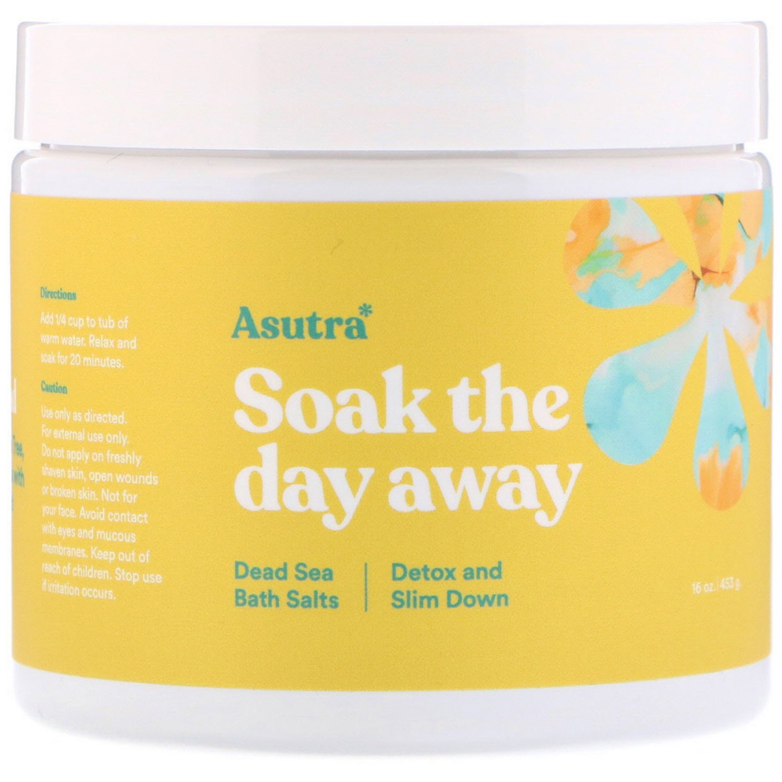 Asutra, Passe o Dia no Banho, Sais de Banho do Mar Morto, Detox e Emagrecimento, 16 oz (453 g)