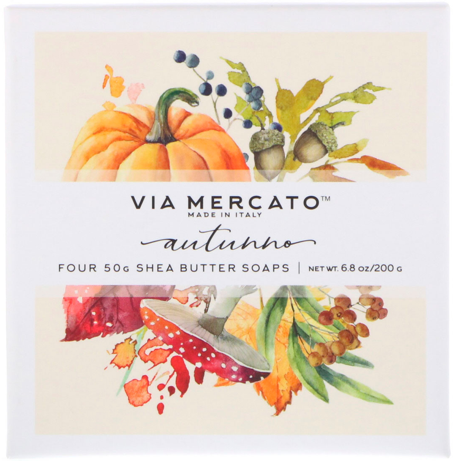 European Soaps, Via Mercato, Natale, Kit de Sabonetes de Manteiga de Karité, 4 Sabonetes, 50 g Cada - Imagem 4