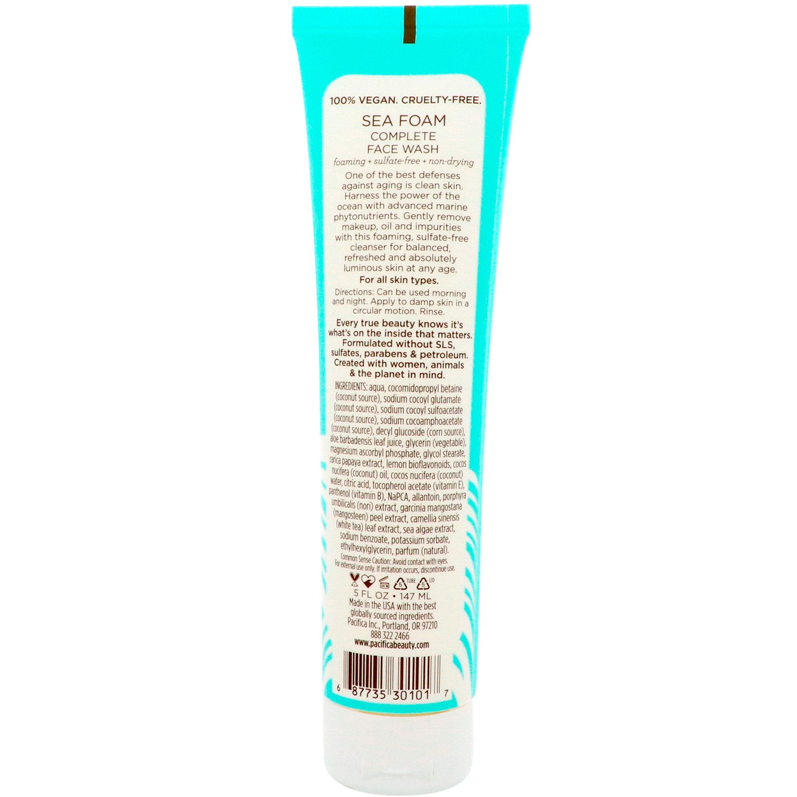 Pacifica, Limpeza Facial Completa, Espuma do Mar, 5 fl oz (147 ml) - Imagem 2