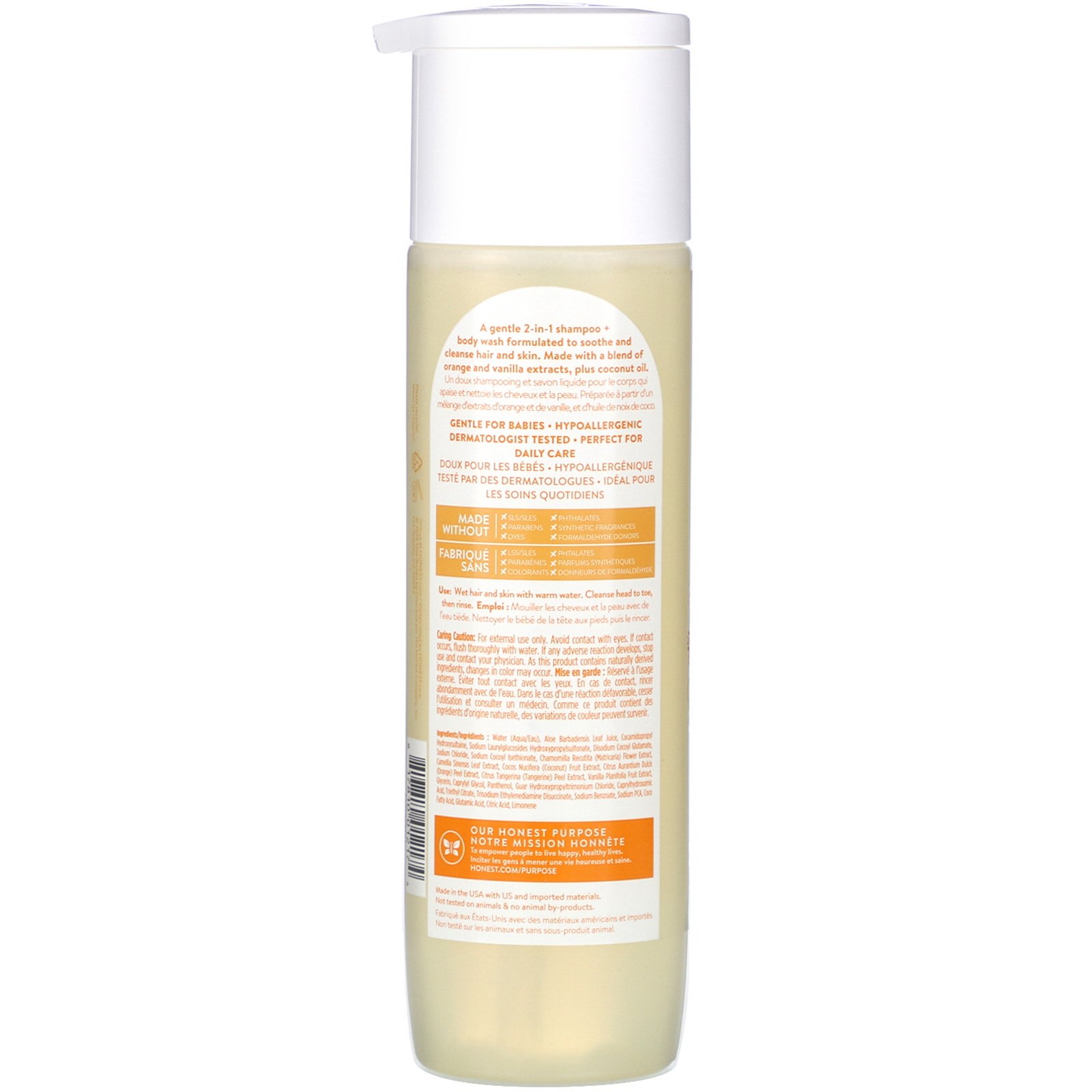 The Honest Company, Everyday Gentle Shampoo + Body Wash, Sweet Orange Vanilla, 10.0 fl oz (295 ml) - Imagem 2