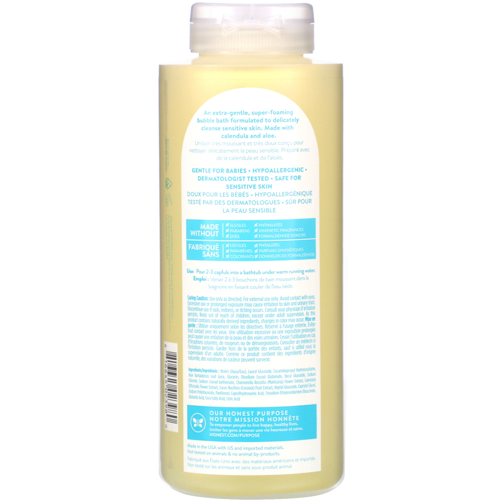 The Honest Company, Purely Sensitive Bubble Bath, Fragrance Free, 12.0 fl oz (355 ml) - Imagem 2