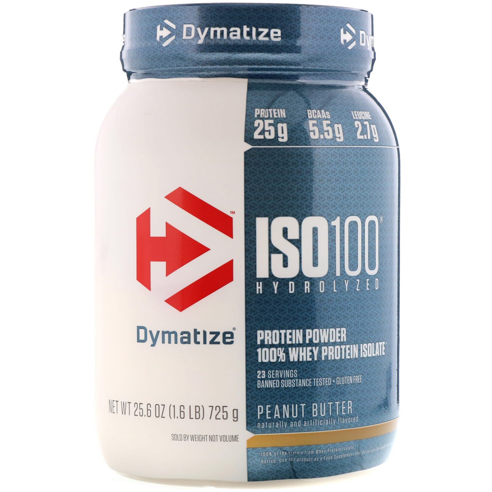 Dymatize Nutrition, Whey Protein Isolada 100%, Hidrolisada ISO 100, Manteiga de Amendoim, 25,6 oz (725 g)