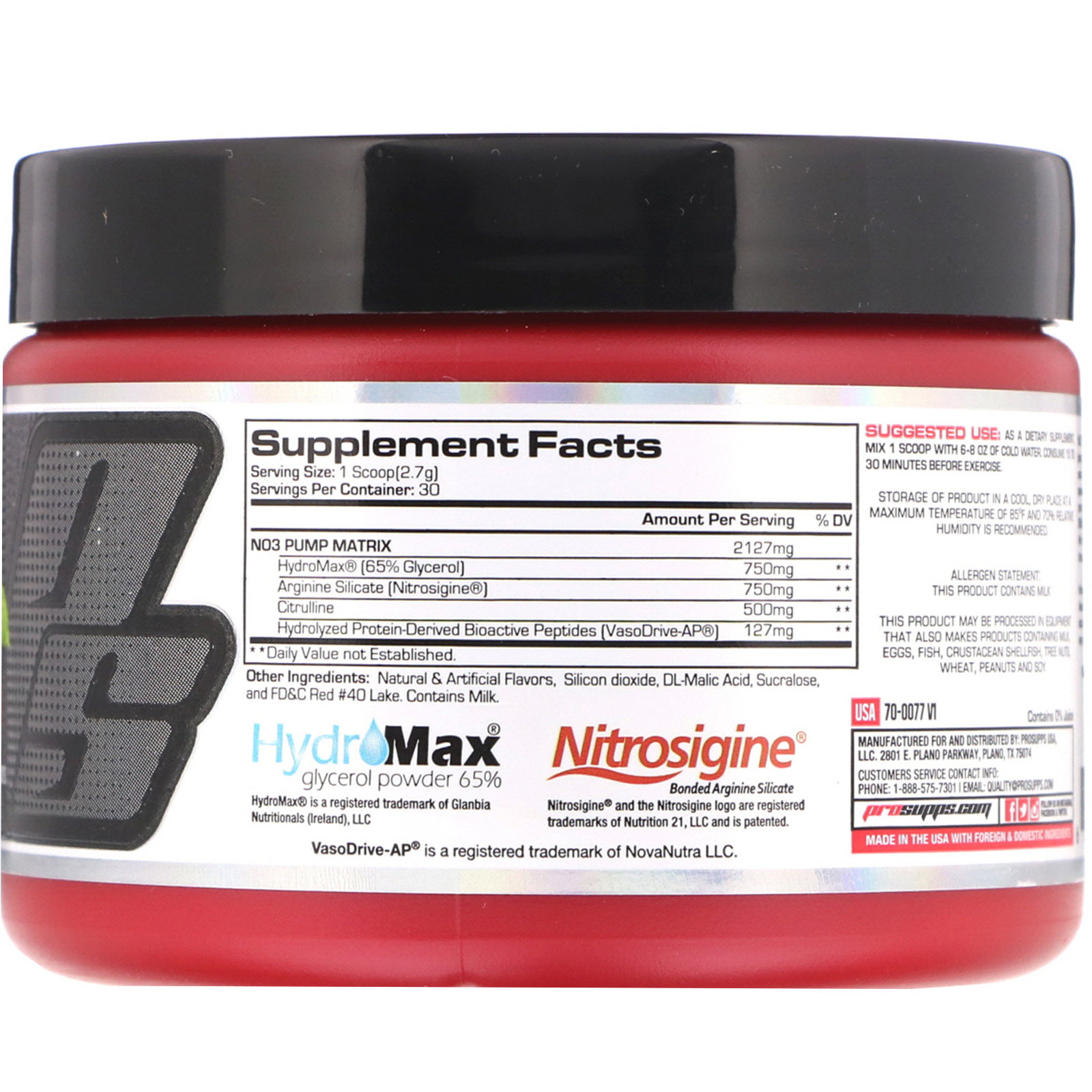 ProSupps, NO3Drive, Amplificador de Óxido Nítrico, Ponche de Frutas, 2,9 oz (81 g) - Imagem 2
