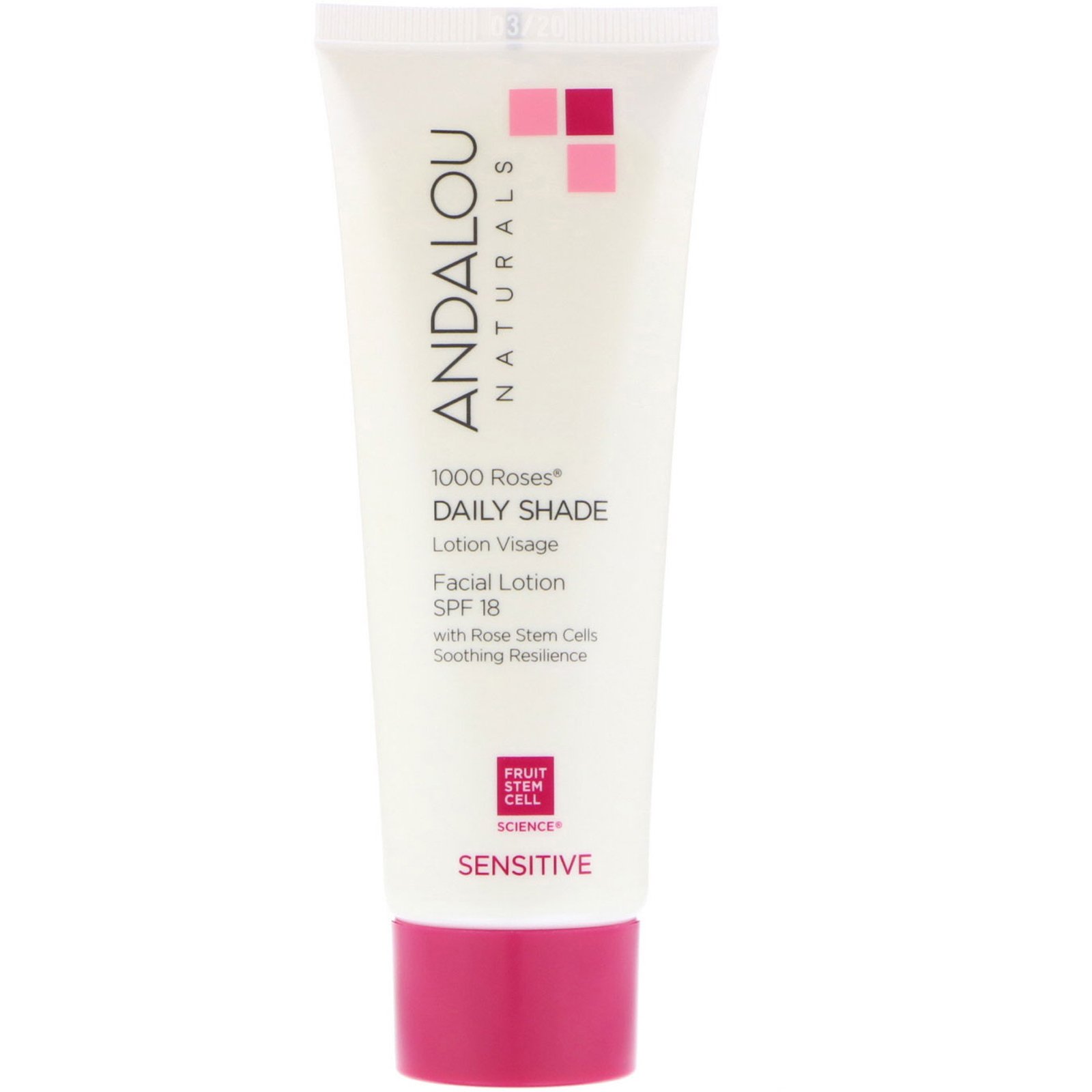 Andalou Naturals, 1000 Roses, Daily Shade, Facial Lotion SPF 18, Sensitive, 2.7 fl oz (80 ml) - Imagem 3