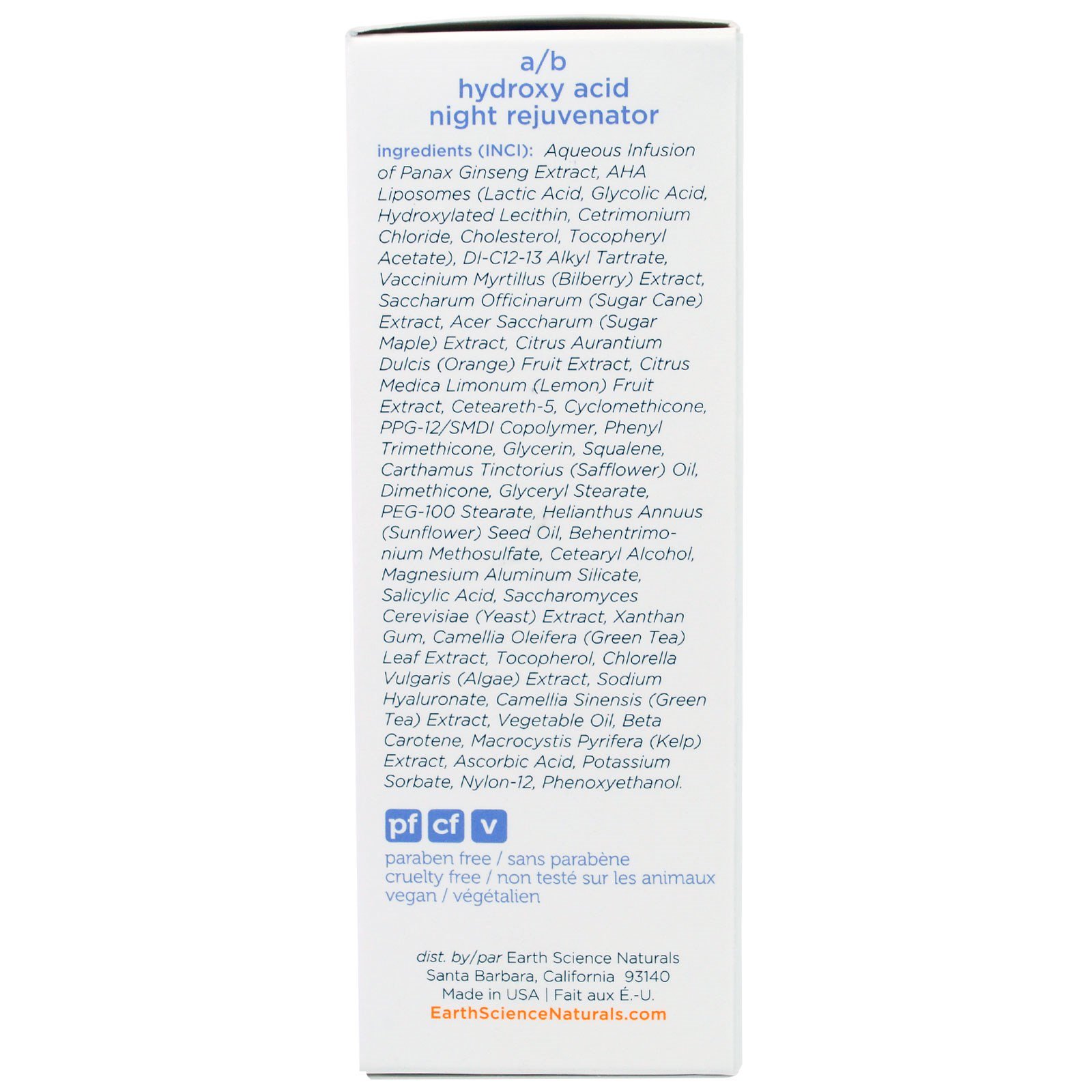 Earth Science, Active Age Defense, Rejuvenescedor Noturno A/B de Ácido Hidroxi, 30 ml (1 fl oz) - Imagem 2