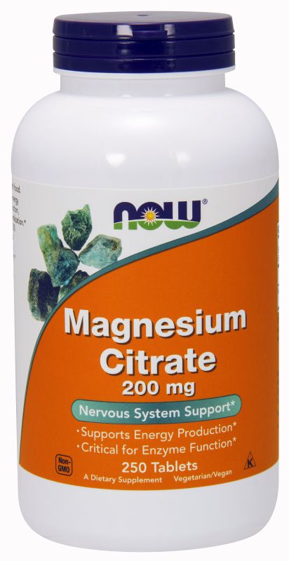 NOW Foods Magnesium Citrate 200 mg - 250 Tablets