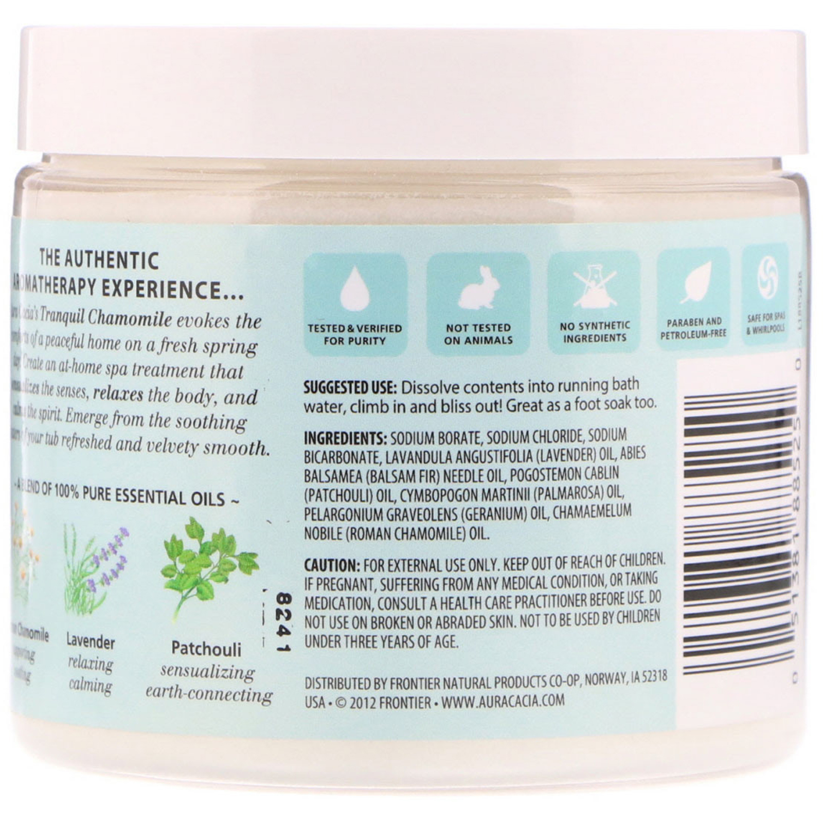 Aura Cacia, Banho Mineral de Aromaterapia, Camomila Tranquila, 16 oz (454 g) - Imagem 2
