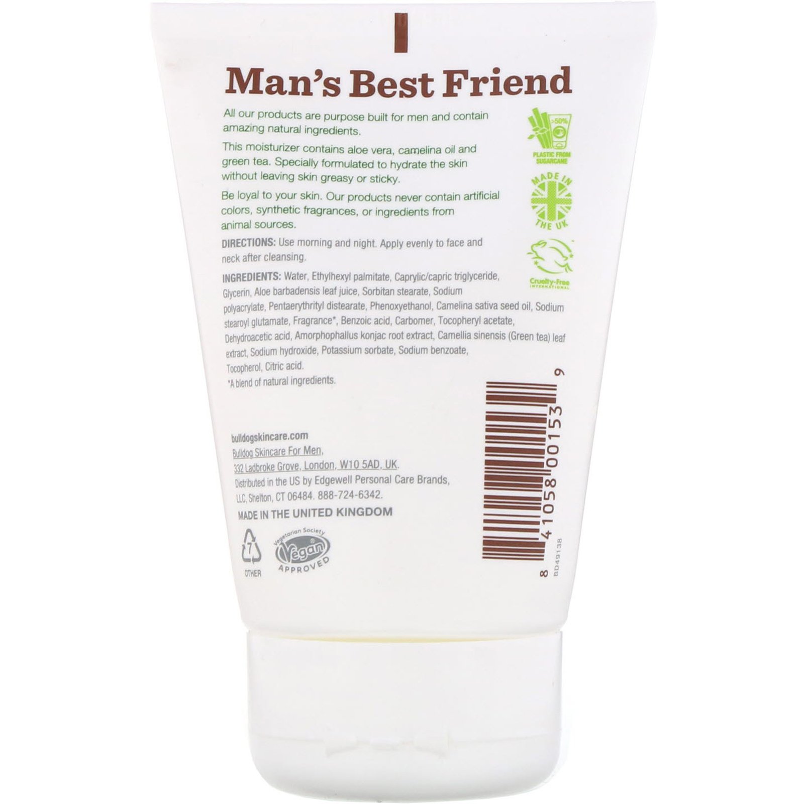 Bulldog Skincare For Men, Hidratante Original, 3,3 fl oz (100 ml) - Imagem 2