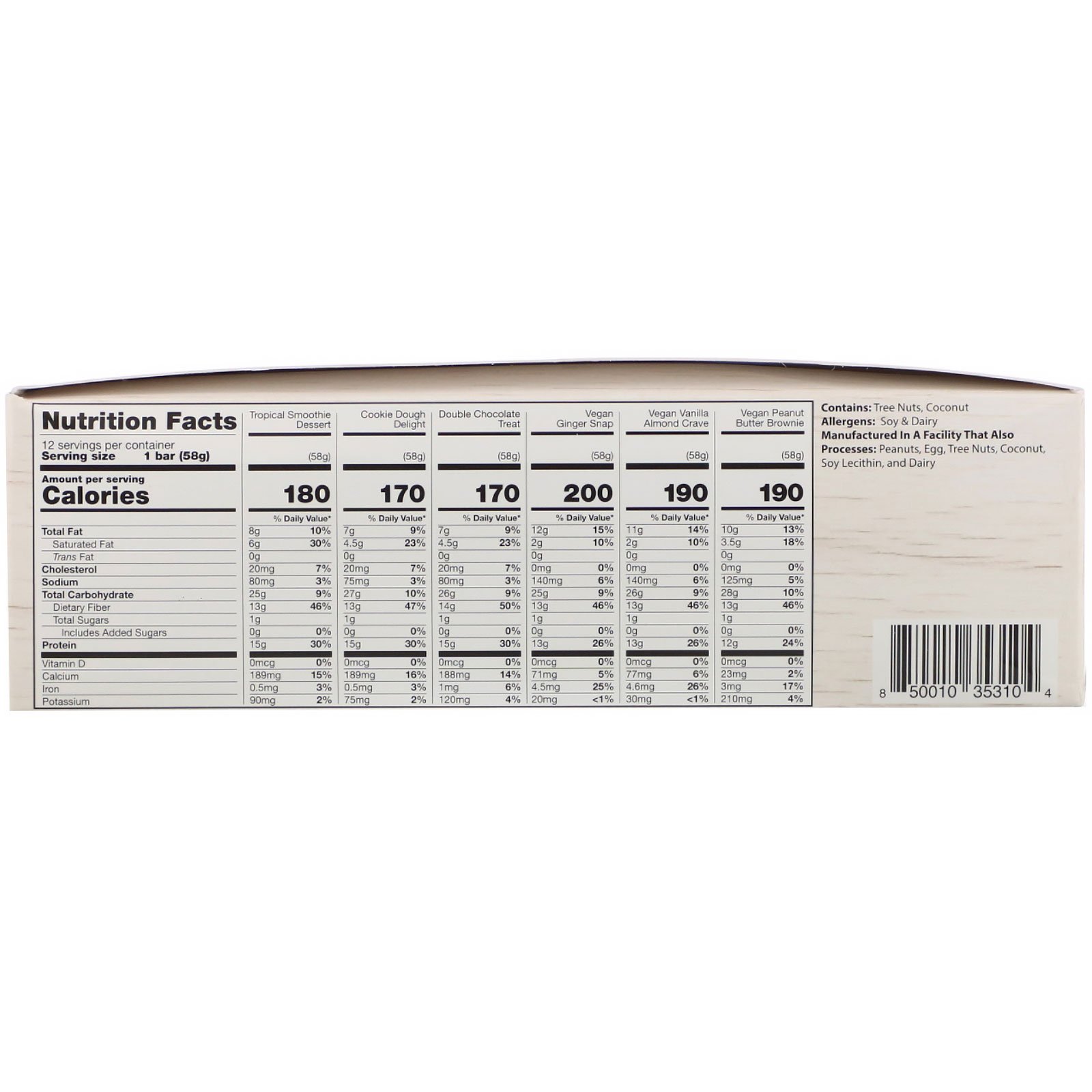 Dr. Murray's, Superfoods Protein Bars, Ultimate Protein Combo Pack, 12 Bars, 2.05 oz (58 g) Each - Imagem 4