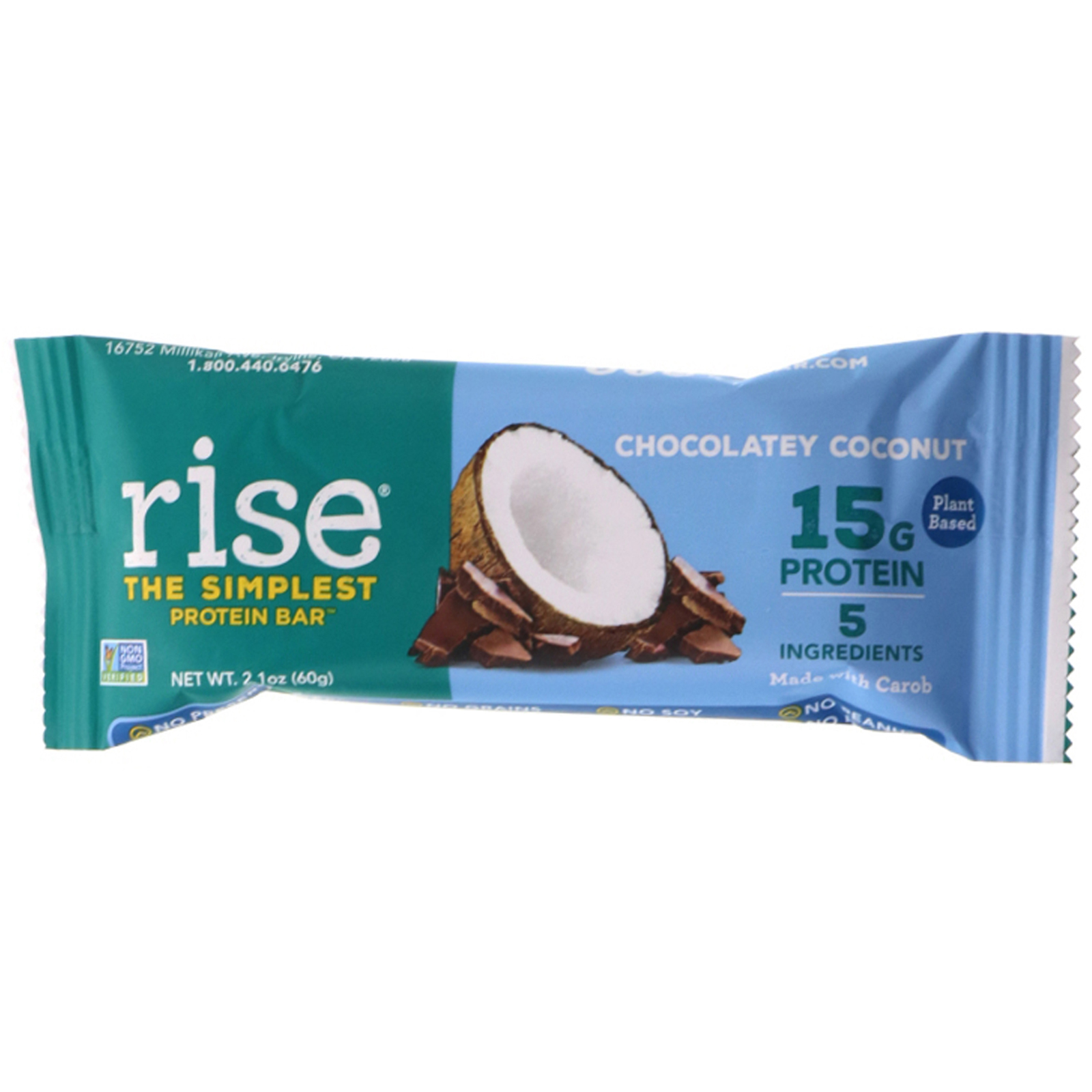 Rise Bar, THE SIMPLEST PROTEIN BAR, Chocolatey Coconut, 12 Bars, 2.1 oz (60 g) Each - Imagem 4