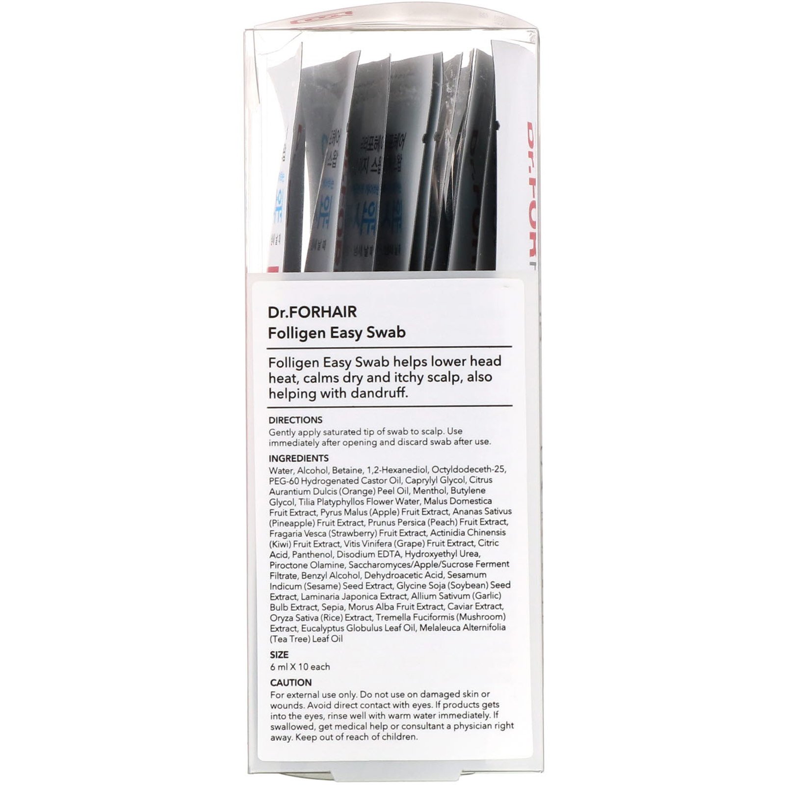 Dr.ForHair, Folligen Easy Swab, 10 Embalagens, 0,20 fl oz (6 ml) - Imagem 3