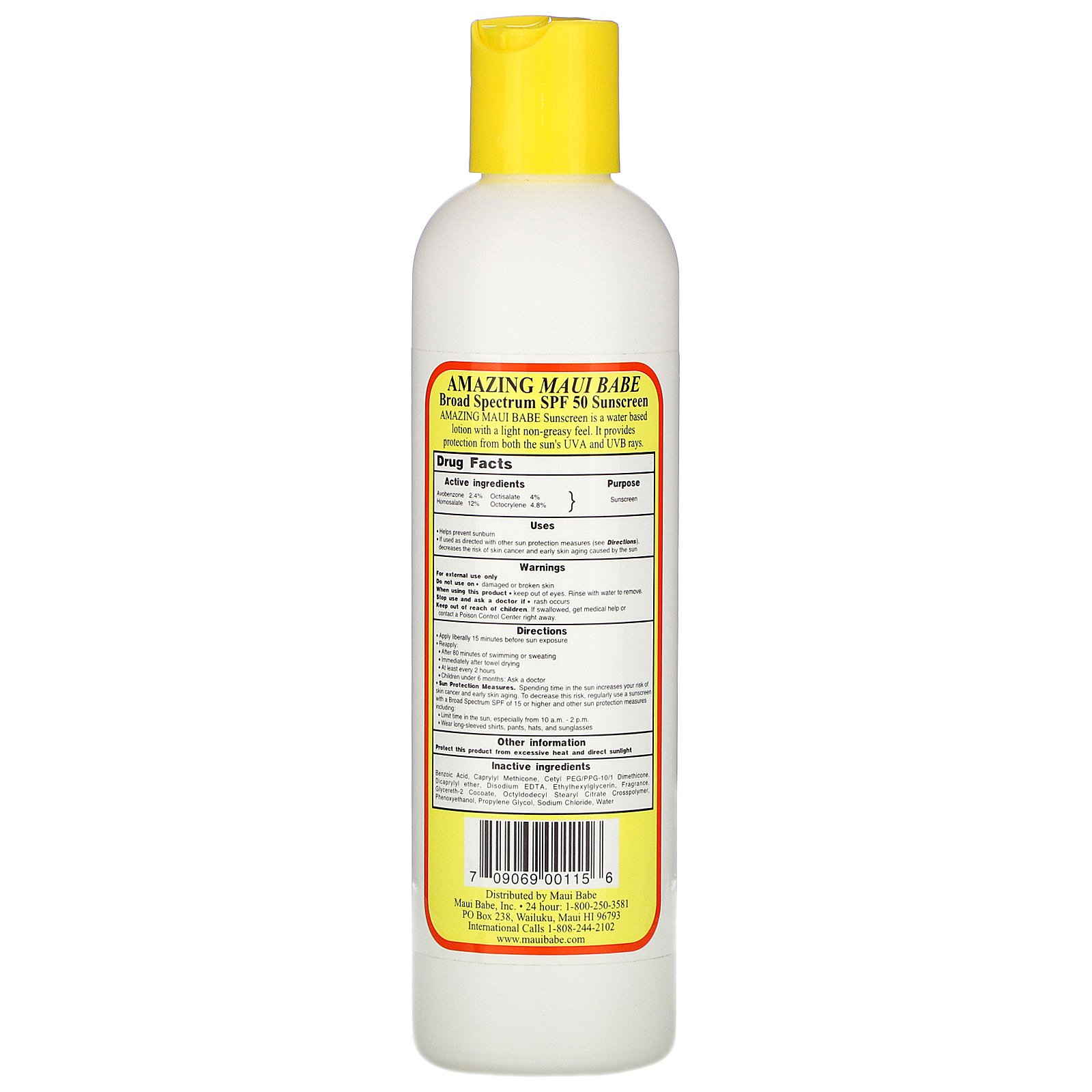Maui Babe, Amazing Maui Babe Sunscreen, SPF 50, 8 fl oz (237 ml) - Imagem 2