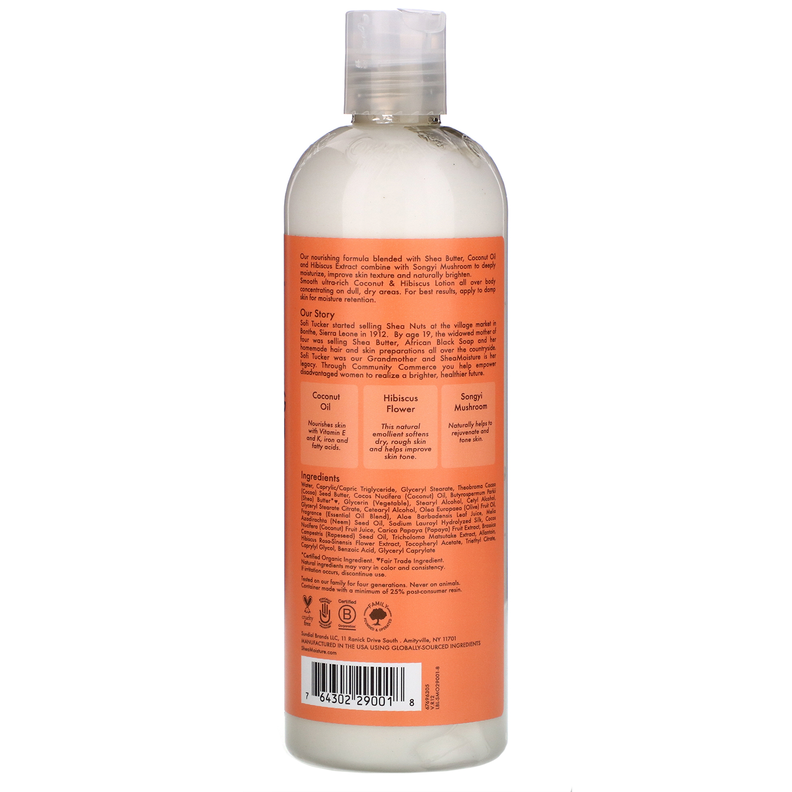 SheaMoisture, Illuminating Body Lotion, Coconut & Hibiscus with Songyi Mushroom, 13 fl oz (384 ml) - Imagem 2