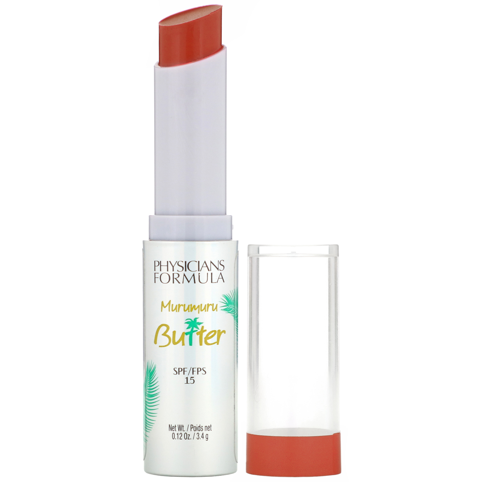 Physicians Formula, Creme Labial Murumuru Butter, FPS 15, Castanha do Pará, 3,4 g (0,12 oz)