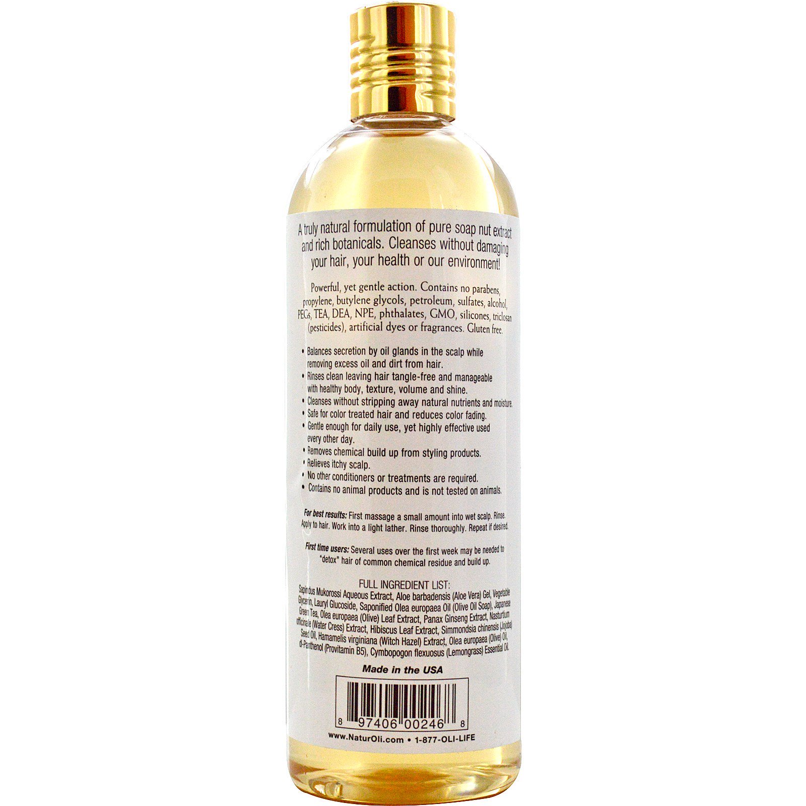 NaturOli, Extremo Capilar, Xampu com Nozes Saponáceas, Cabelos Normais a Oleosos, 16 onças (474 mL) - Imagem 2
