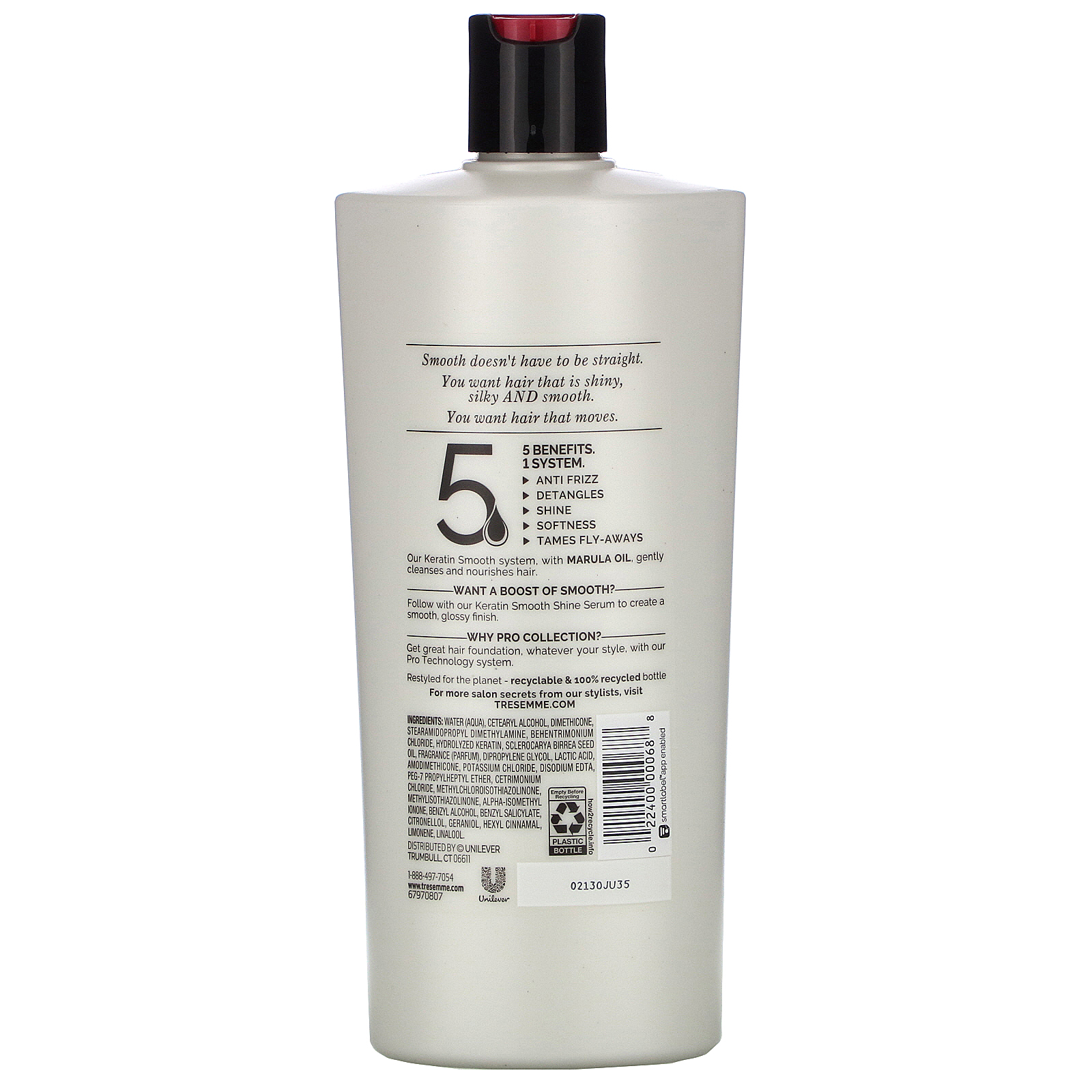 Tresemme, Keratin Smooth with Marula Oil Conditioner, 22 fl oz (650 ml) - Imagem 2