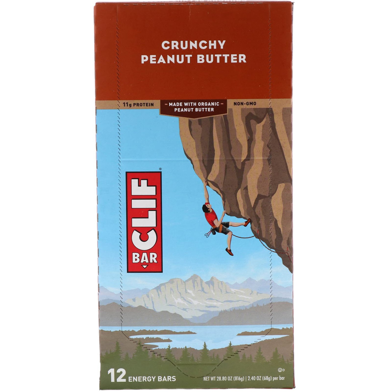 Clif Bar, Barra Energética, Manteiga de Amendoim Crocante, 12 Barras, 68 g (2,40 oz) Cada - Imagem 2