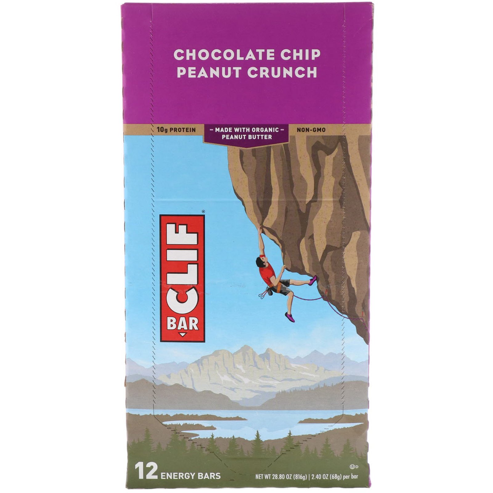 Clif Bar, Barra de Energia, Crocante de Amendoim com Gotas de Chocolate, 12 Barras, 68 g cada - Imagem 2