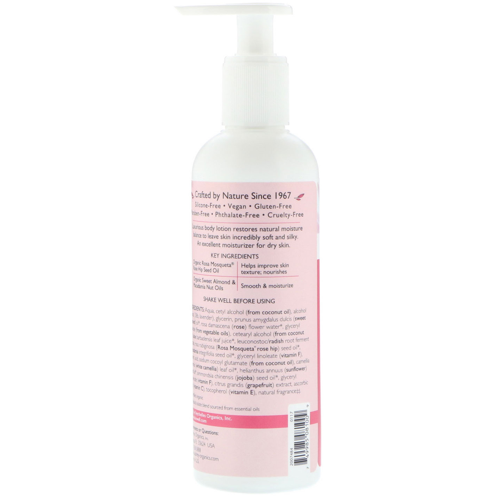 Aubrey Organics, Body Lotion, Rosa Mosqueta, Dry Skin, 8 fl oz (237 ml) - Imagem 2