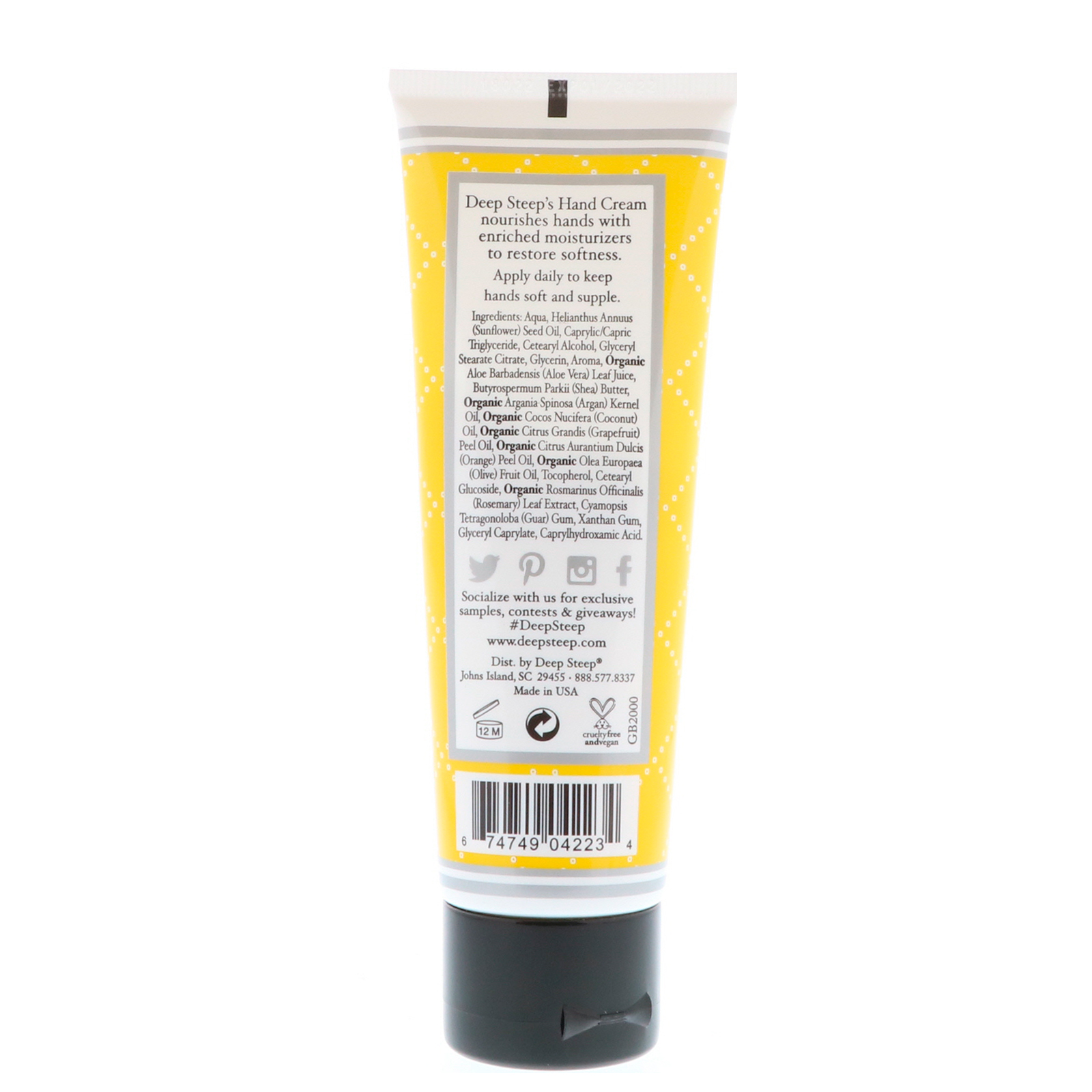 Deep Steep, Creme para as mãos, toranja - bergamota, 2 fl. oz. (59 mL) - Imagem 2