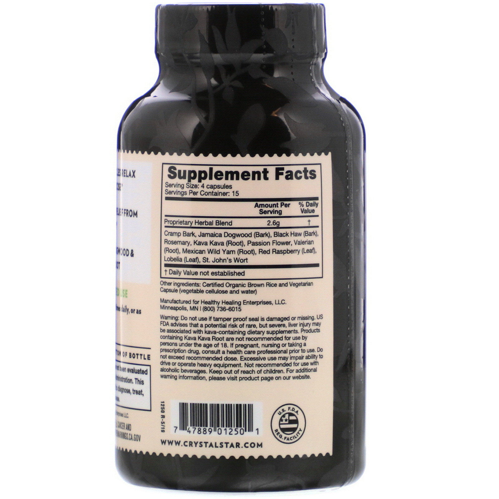 Crystal Star, Muscle Relax, 60 Vegetarian Capsules - Imagem 2