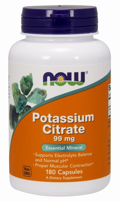 NOW Foods Potassium Citrate 99 mg - 180 Capsules