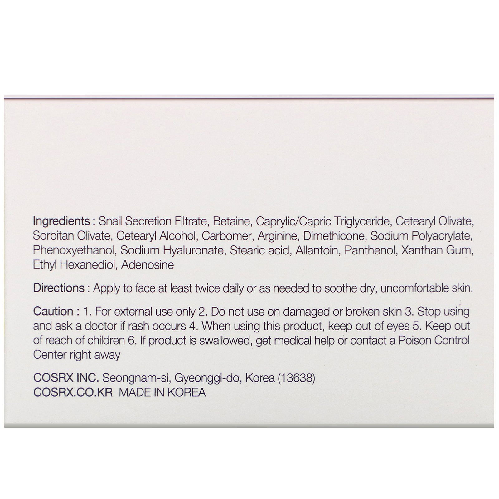 Cosrx, Caracol Tratamento Avançado 92, Creme Tudo Em Um, 100ml - Imagem 4