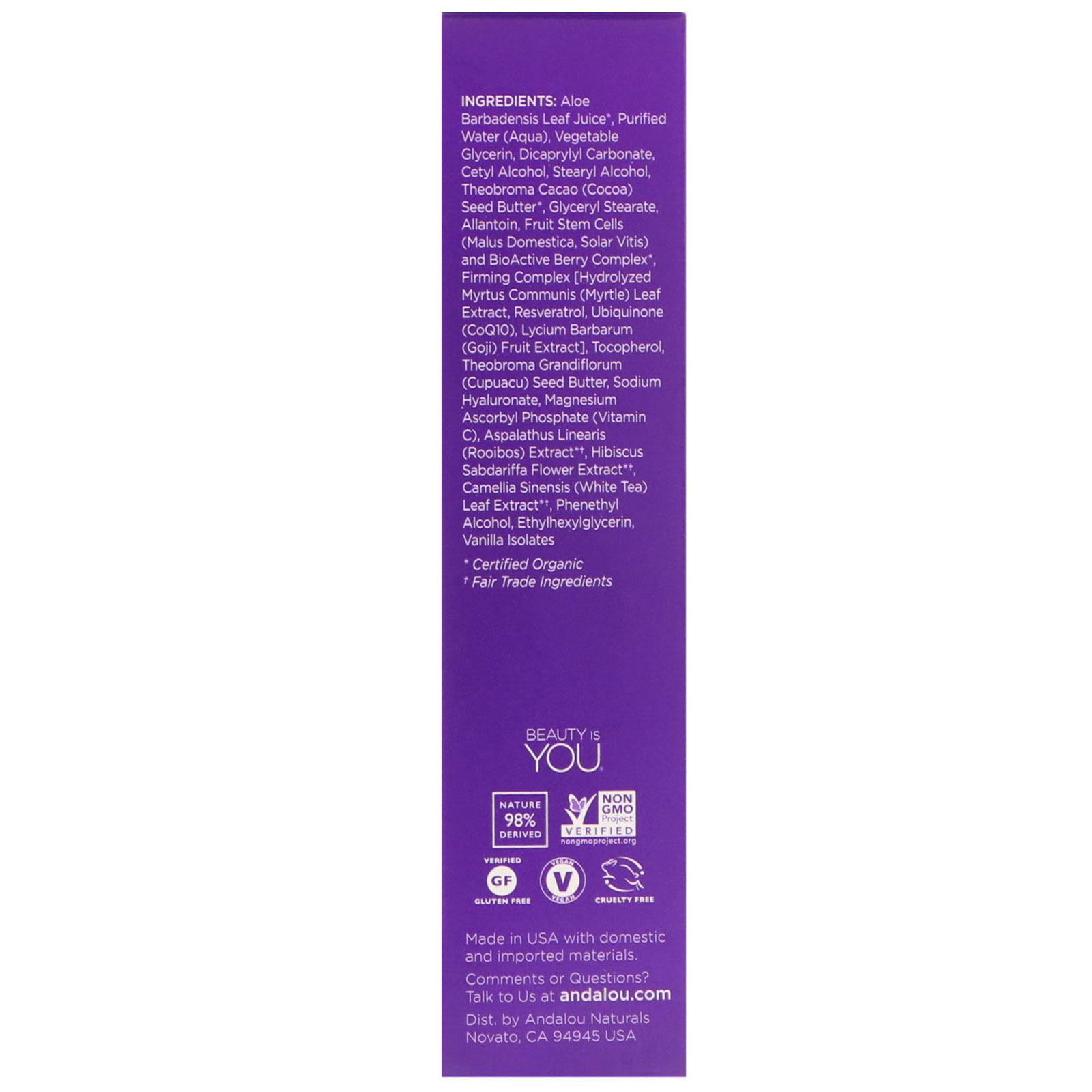 Andalou Naturals, Preenchimento Dérmico Produnfo para Rugas, Anti-idade, .6 fl oz (18 ml) - Imagem 2