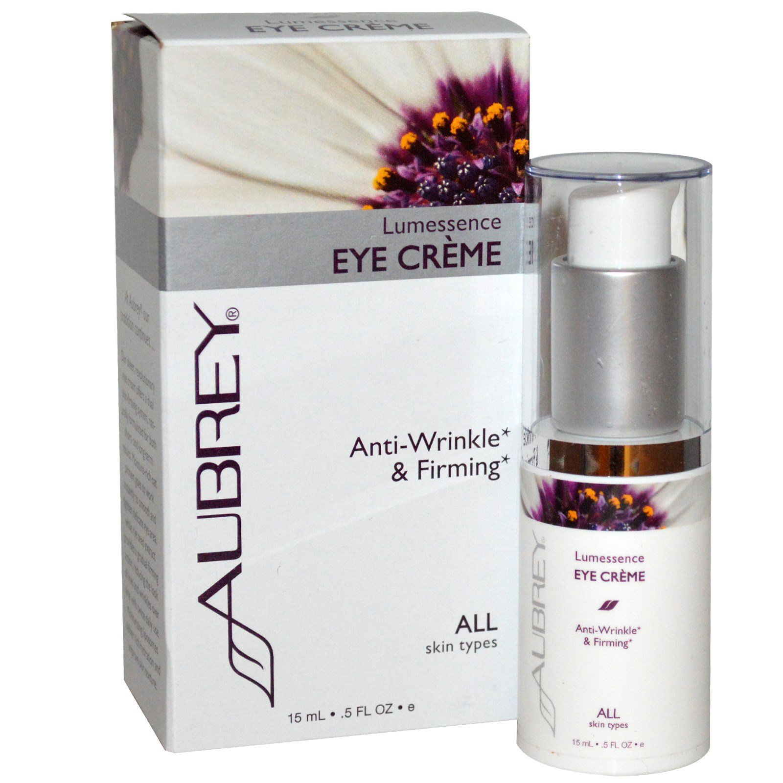 Aubrey Organics, Creme Anti-Olheiras Lumessence, Todos os Tipos de Pele, 0,5 fl oz (15 ml)