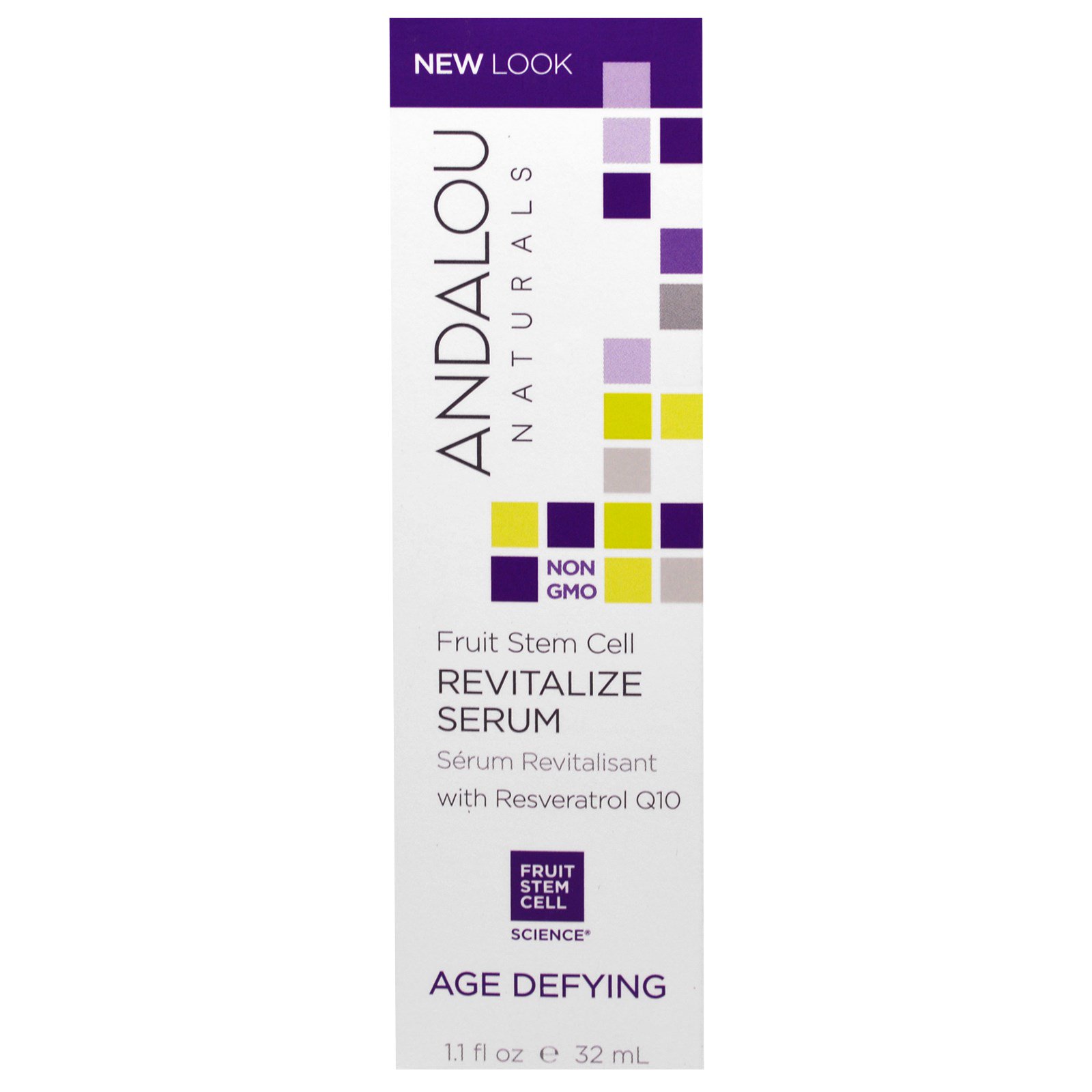 Andalou Naturals, Soro para Revitalização com Resveratrol Q10, Anti-idade, 1,1 fl oz (32 ml)