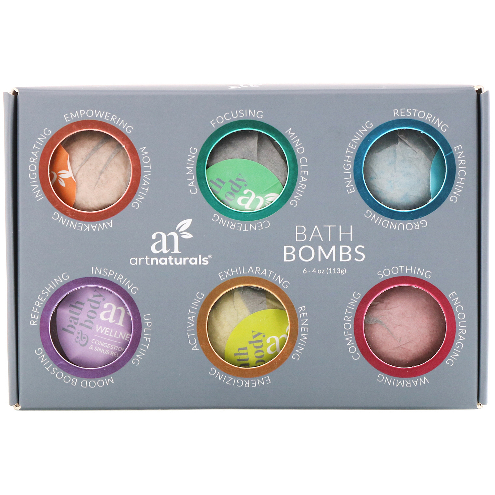 Artnaturals, Esferas Efervescentes para o Banho, 6 Esferas Efervescentes, 4 oz (113 g) Cada - Imagem 2