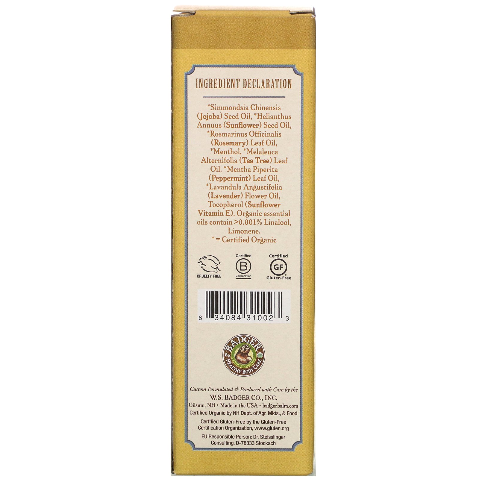 Badger Company, Óleo de Jojoba para os Cabelos, Alecrim e Árvore do Chá, 2 fl oz (59.1 ml) - Imagem 3